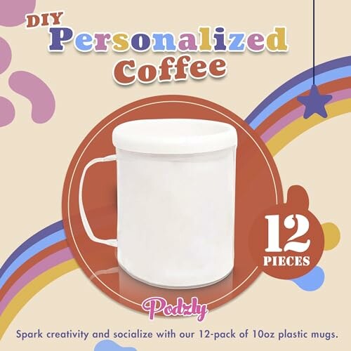 DIY Personalized Coffee Mug Set with 12 Pieces