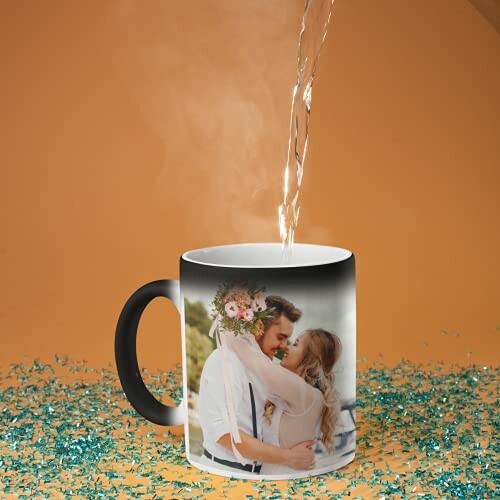 Magic mug with couple's photo and changing color