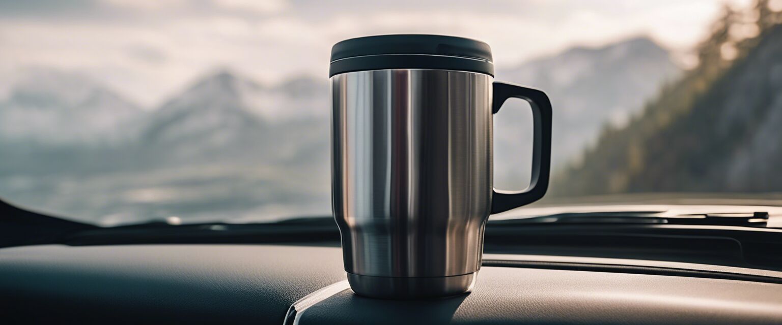 Travel stainless steel mug